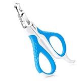 Candure Cat Nail Clipper Stainless Steel Cat Claw Trimmers for Rabbits, Guinea Pigs, Birds, Puppies, Kittens and Small Animals Pet Nail Clipper for Professional and Home Use 4" White & Blue