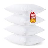 Set of 4 Pillow Protectors with Zipper Standard Size, Bed Bug and Dust Mite Proof Pillow Covers, Ultra Soft Pillow Encasements, Moisture Wicking and Waterproof Pillow Cases by Utopia Bedding (White)