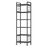 GIOTORENT 6-Wire Standing Storage Shelf for Bathroom Organizers and Storage & Laundry Room Organization, Metal Shelving Unit Pantry Rack for Kitchen & Bathroom, Black