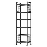 GIOTORENT 6-Wire Standing Storage Shelf for Bathroom Organizers and Storage & Laundry Room Organization, Metal Shelving Unit Pantry Rack for Kitchen & Bathroom, Black