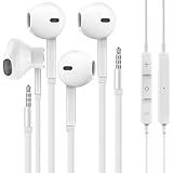 [2 Pack] WEIZY Aux Earbuds/Earphones, Vize 3.5mm Wired Headphones Noise Isolating Earphones Volume Control & Built-in Microphone Compatible with iPhone/Samsung/Android/MP3/MP4