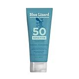 Blue Lizard SENSITIVE Mineral Sunscreen with Zinc Oxide, SPF 50+, Water Resistant, UVA/UVB Protection with Smart Cap Technology - Fragrance Free, 3 oz. Tube