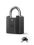 NexusLab Fingerprint Padlock with Backup Keys, One-Touch Gym Locker Lock, No Charging Needed, Stores 20 Fingerprints, IPX5 Water-Resistant Biometric Lock for Gate, Shed and Toolbox