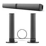 HYTAMY Sound Bar, SoundBar for Smart TV with 5.0 Bluetooth, 2 in 1 Detachable Surround Sound System, Sound Bar TV Speakers with Bluetooth/AUX Connect, Home Audio Surround Sound System for TV
