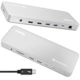 Plugable Thunderbolt 4 Dock for M4 MacBook Air & M5 Pro: 100W Charging Driverless Laptop Docking Station with 4K HDMI Dual Monitor or Single 6K, 6X USB, SD, Ethernet, Thunderbolt Certified (TBT-UDM)
