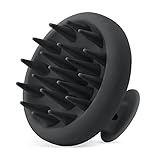 HEETA Scalp Massager Hair Growth, Scalp Scrubber with Soft Bristles, Integrated Silicone Design, Exfoliator for Dandruff Removal & Relaxation, Shampoo Brush Fit Wet Dry Hair Use, Black