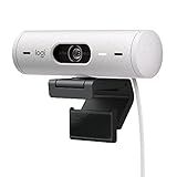 Logitech Brio 500 Full HD Webcam with Auto Light Correction,Show Mode, Dual Noise Reduction Mics, Webcam Privacy Cover, Works with Microsoft Teams, Google Meet, Zoom, USB-C Cable - Off White