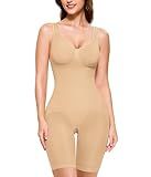 BRABIC Waist Trainer Shapewear Bodysuits for Women Tummy Control Seamless Full Low Back Faja Body Shaper Butt Lifter(Dark Beige, Small)