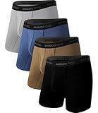 BAMBOO COOL Men's Ultra Breathable Underwear,No Riding Up Boxer Briefs with ComfortFlexible Waistband,Multipack