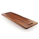 TIDITA 36" Large Acacia Wood Charcuterie Board, Built-in Handles, Raw Edge