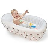 UNEEDE Inflatable Bathtub for Toddlers, Portable Baby Tub with Built-in Air Pump, Anti-Slip Design with Big Drain, Perfect for 0-6 Months Newborn and up, Ideal for Home Travel & Beach