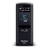 CyberPower CP1000PFCLCD PFC Sinewave UPS Battery Backup and Surge Protector, 1000VA/600W, 10 Outlets, AVR, Mini-Tower; UL Certified