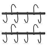 HDYEGY 2Pcs Tack Rack with Swivel Hooks,6 Hook Portable Bridle Hooks Tack Hangers for Stable Horse Tack Room Barn and Fence(Black)