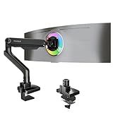 FlexiSpot Heavy Duty Monitor Arm for Ultrawide Screen up to 49", Monitor Stand Holds 44 Lbs, Adjustable Gas Spring Arm with C Clamp & Grommet Base for Gamming Office, 75/100 Vesa Mount, Black