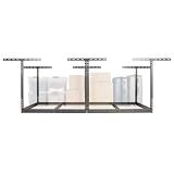 MonsterRax 4x8 Overhead Storage Rack Frame Kit, Hammertone, 24”-45” Height