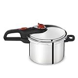 T-fal P2614634 Secure Aluminum Initiatives 12-PSI Pressure Cooker Cookware, 6-Quart, Siver