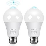 Motion Sensor Light Bulbs, 13W (100Watt Equivalent), Motion Activated Dusk to Dawn Security LED Bulb, 5000K Daylight, Energy-Efficient, for Indoor and Outdoor Lighting, Porch, Stairs, Hallway 2Pack
