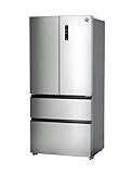 Commercial Cool 18.9 Cu. Ft. French Door Refrigerator, 33 Inch Wide Refrigerator with 2 Bottom Mount Freezer Drawers, Frost Free, LED Lighting, Digital Temperature Control, CCRF1890KS, Stainless Look