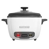 BLACK+DECKER 16-Cup Rice Cooker, 8-Cup Uncooked Rice, Steaming Basket, Removable Non-Stick Bowl, One Touch, Keep Warm