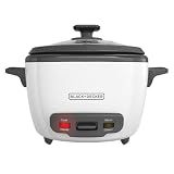 BLACK+DECKER 16-Cup Rice Cooker, RC516, 8-Cup Uncooked Rice, Steaming Basket, Removable Non-Stick Bowl, One Touch