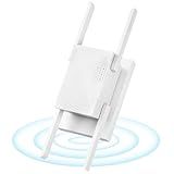WiFi Extender Booster 1200 Mbps Dual Band (5GHz/2.4GHz) WiFi Extended Signal Booster for Home, Internet WiFi Repeater White (White-1200)