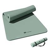 KEEP Non-Slip Large Yoga Mat,Extra Long and Wide Exercise & Fitness Mat( 72"Lx32"Wx7mm Thick) with Free Carrying Strap,Professional TPE Workout Mat for All Types of Yoga, 7mm, Pale Green