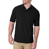 Hanes mens Short Sleeve X-temp W/ Freshiq Polo Shirt, Black, Large US