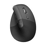 Logitech Lift Vertical Ergonomic Mouse, Wireless, Bluetooth or Logi Bolt USB Receiver, Quiet clicks, 6 Buttons, Compatible with Windows/macOS/iPadOS, Laptop, PC - Graphite