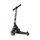 Jetson Scooters - Jupiter Kick Scooter (Black) - Collapsible Portable Kids Push Scooter - Lightweight Folding Design with High Visibility RGB Light Up LEDs on Stem, Wheels, and Deck