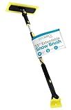 BIRDROCK HOME 55" Extendable Snow Brush & Ice Scraper for Car Windshield - Long Aluminum Grip for Truck, SUV - 14" Foam Head - Safe on Auto & Windows - Wide Frost Remover - Yellow