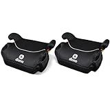 Diono Solana, No Latch, Pack of 2 Backless Booster Car Seats, Lightweight, Machine Washable Covers, Cup Holders, Black