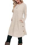 OFEEFAN Winter Dresses 2026 Womens Long Sleeve Tunic Sweater Dress