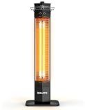 Patio Heater for Outdoor Use, 1500W 36-inch Infrared Electric Heater, Instant Heating, 3 Levels, Tip-Over & Overheat Protection, IPX5 Portable Space Heater for Garage Indoor