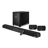 Polk Audio MagniFi Max AX SR 7.1.2 Channel Sound Bar with Wireless 10" Subwoofer & SR2 Surround Speakers for Smart TV, Dolby Atmos and DTS:X, Polk's Patented VoiceAdjust & SDA Technologies, Black