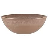 PSW Pot Collection M30TP 12-inch Plastic/Stone/Wood Composite Low Bowl Planter – No Drainage Hole (Drillable), Shallow Indoor/Outer Pot for Succulents, Bonsai, Fairy Gardens, Herbs, Taupe