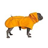 Spark Paws Dog Raincoat, Waterproof Windproof Rain Jacket, for Small Medium Large Extra Large Dogs, Reflective Breathable Full-Body Coverage Dry Suit - Mustard Yellow - XL