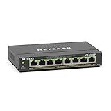 NETGEAR 8 Port PoE Gigabit Ethernet Easy Smart Managed Essentials Switch (GS308EP) - with 8 x PoE+ @ 62W, Desktop or Wall Mount