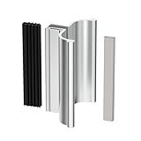 3-3/4" Bright Chrome Frameless Shower Door Handle with Metal Strike and 3" Magnet,Shower Doors Magnetic Latch Kit Fits Glass Door Thickness 1/8", 5/32", 3/16" and 1/4",Shower Door Replacement Parts