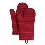 KITCHENAID Ribbed Soft Silicone Oven Mitt 2-Pack Set, 7.5"x13", Smoked Paprika
