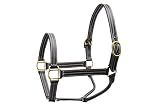 Derby Originals Triple-Stitched Leather Horse Halter – Premium Double-Layer Design with Brass Hardware – No Throat Snap for Safety, Classic Track Style – One-Year Warranty