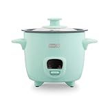 Dash Mini Ceramic Rice Cooker - Designed for Single-Serve Cooking - Compact Rice Cooker with Nonstick Removable Pot, Keep Warm Function & Easy-to-Clean Sleek Design - Aqua Ceramic
