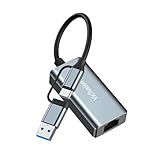 USB 3.0 to Ethernet Adapter USB C to RJ45 Gigabit 1000 Mbps Wired Network Portable Type C to Ethernet Dongle Type-C Network Adapter for Laptop PC Windows XP MAC OS Linux Vista More
