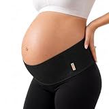 AZMED Maternity Belt Back Support - Adjustable Abdominal Binder for Pregnancy - Belly Band for Pelvic, Waist & Lower Back Comfort - Fits Up to 46 Inches - Black