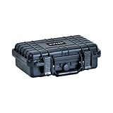 MEIJIA Portable All Weather IP67 Waterproof Protective Hard Case, Small Camera Case,Dry Case with Customizable Foam,Exterior dimension 11.65 ”x8.35”x3.78”(Elegant Black)