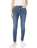 Amazon Essentials Women's Mid-Rise Stretchy Skinny Jeans, Medium Wash, 14 Short