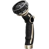 RESTMO Hose Nozzle Heavy Duty, Metal Water Hose Sprayer for Garden, 9 Spray Patterns | High Pressure | Thumb Flow Control | On/Off Valve, Ideal for Outdoor Lawn & Plant Watering, Car & Pet Washing