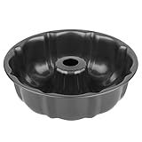 Novery 9.5" Non-stick Cake Pan, Heavy Duty Carbon Steel Fluted Tube Round Baking Pan,Buntz Pound Cake Pan Mold,Tube Bakeware,Baking Mold for Jello,Gelatin,Chocoflan,Flan