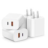 [4 Pack] USB C Charger Block Fast Charging Multiport Adpater [PD 20W USB-C & QC 3.0 USB-A Port] for iPhone 17/16/15/14/13/12/11/X/8, iPad, Galaxy, Google & More