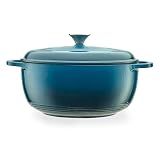 Mercer Culinary Enameled Cast Iron Round Dutch Oven, 6 qt., Turquoise