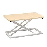Decoholic Light Wood Small Single 24 inch Scissors Lift Keyboard and Mouse Riser ,Height Adjustable Standing Desk Converter,for Ergonomic Sit Stand Workstations (24 inch NW)